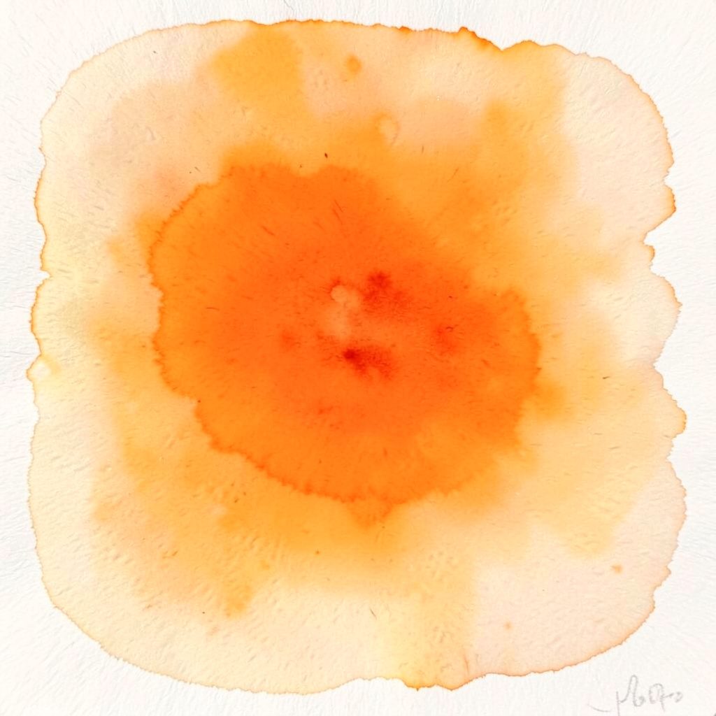 Soft watercolour composition in warm amber and plum tones, suggesting a writer's desk with papers and a quiet study atmosphere